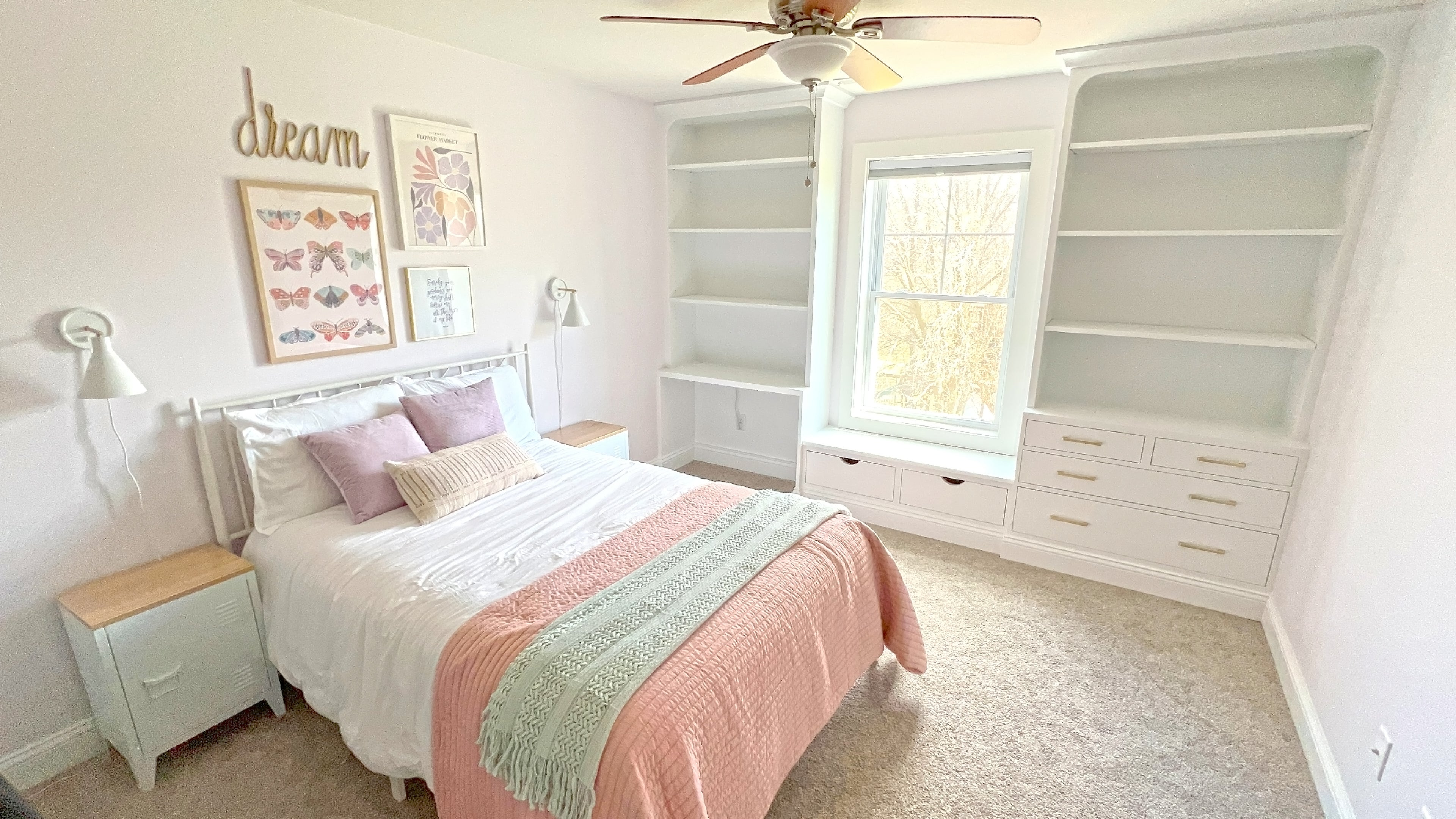 How to Build a Custom Bedroom Built-In: Desk, Window Seat, Dresser & Shelves