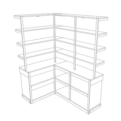 Walk-in Corner Pantry Woodworking Project Plan With 3D SketchUp Model - DIGITAL DOWNLOAD