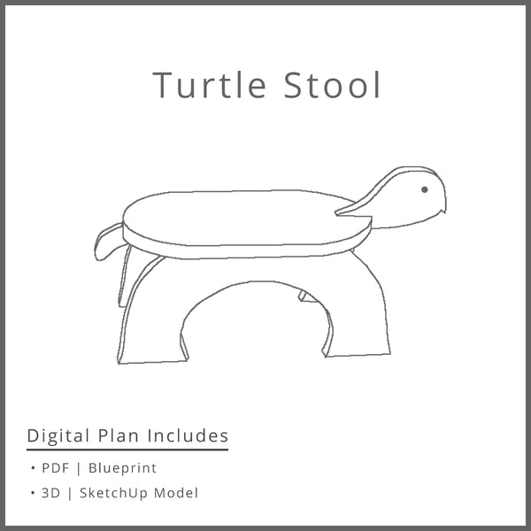 Turtle Footstool Pattern Turtle Animal Step and Potty Stool For Kids Woodworking Project Plan ...