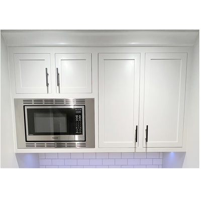 Mini Bar Upper Built-in Microwave and Cabinets Woodworking Project Plan