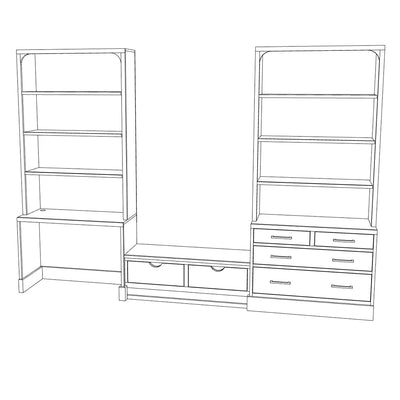 Bedroom Built-in With Window Seat Desk, Dresser, Drawers and Bookshelves - DIGITAL DOWNLOAD