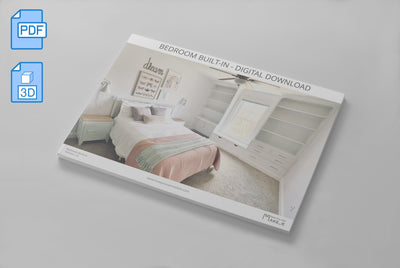 Bedroom Built-in With Window Seat Desk, Dresser, Drawers and Bookshelves - DIGITAL DOWNLOAD