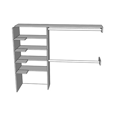 Corner Bedroom Closet With Storage and Cubbies Woodworking Project Plan and 3D SketchUp Model - DIGITAL DOWNLOAD